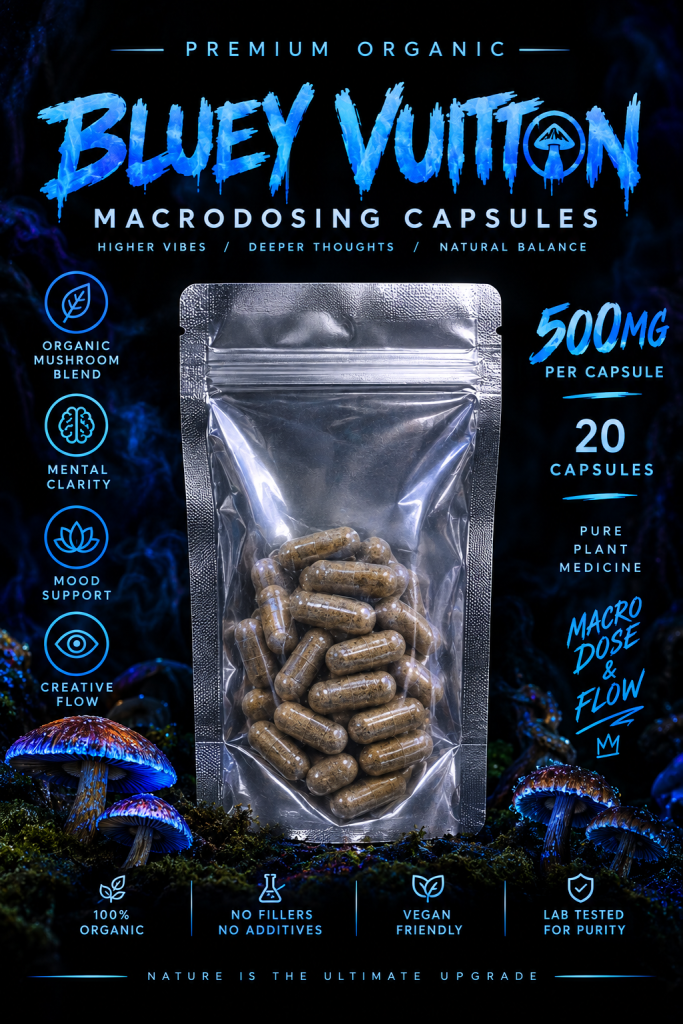 Bluey Vuitton 500mg Organic Macrodosing Capsules (20 Caps)