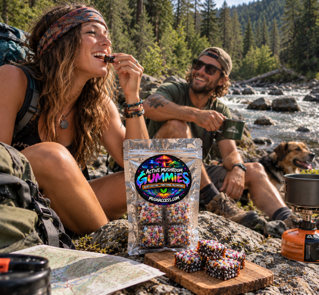 Bluey Vuitton Mushroom Gummies – 4-Pack | 4 Grams Active + 8 Functional Mushrooms